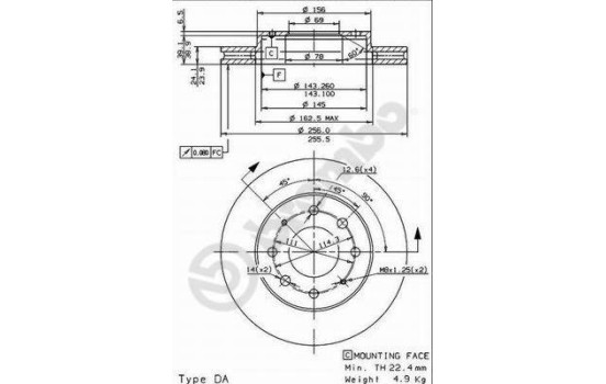 Disque de frein 09.7043.20 Brembo, Image 2