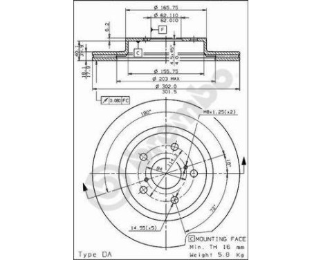 Disque de frein 09.7225.10 Brembo, Image 2