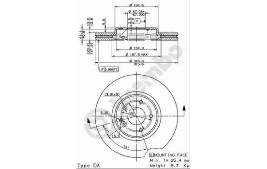 Disque de frein 09.7808.11 Brembo, Image 2