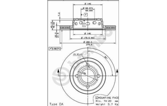 Disque de frein 09.7821.10 Brembo, Image 2