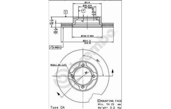 Disque de frein 09.8632.10 Brembo, Image 2