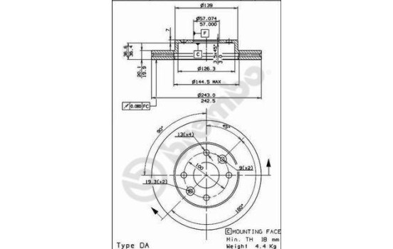 Disque de frein 09.8656.10 Brembo, Image 2