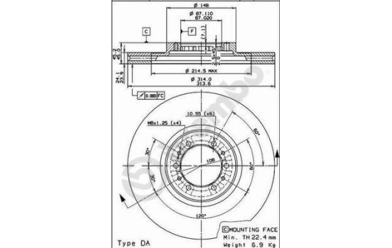 Disque de frein 09.9132.10 Brembo, Image 2