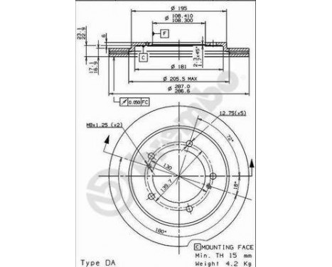 Disque de frein 09.9142.10 Brembo, Image 2