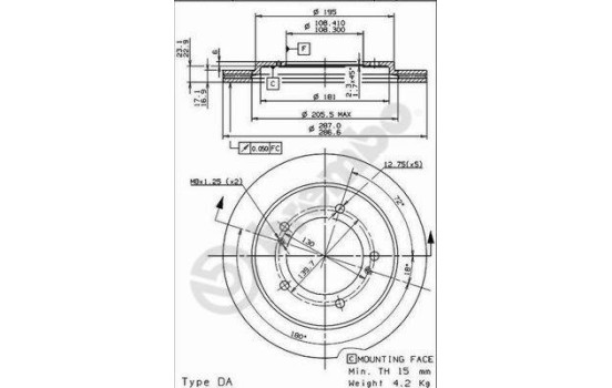 Disque de frein 09.9142.10 Brembo, Image 2