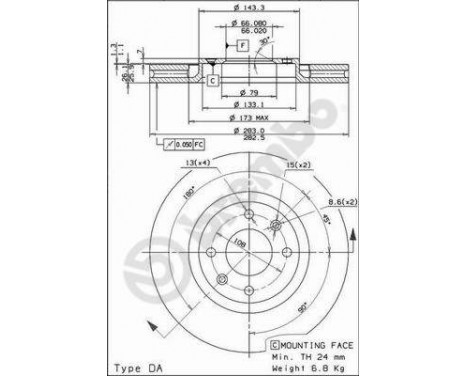 Disque de frein 09.9619.10 Brembo, Image 3