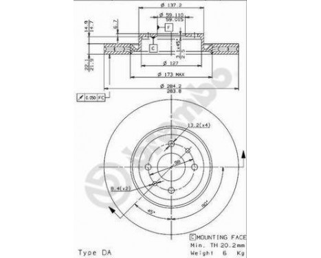 Disque de frein 09.9624.14 Brembo, Image 2