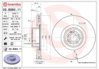 Disque de frein 09.B980.11 Brembo