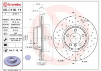 Disque de frein 09.C116.1X Brembo