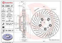 Disque de frein 09.C985.31 Brembo
