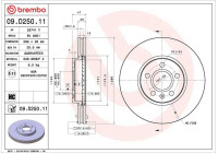 Disque de frein 09.D250.11 Brembo