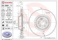 Disque de frein 09.D981.11 Brembo