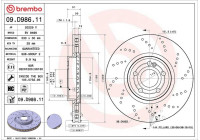 Disque de frein 09.D986.11 Brembo