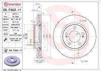 Disque de frein 09.F363.11 Brembo