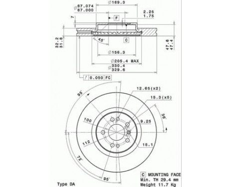 Disque de frein 09.R104.11 Brembo, Image 2