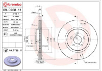 Disque de frein 09D76811 Brembo