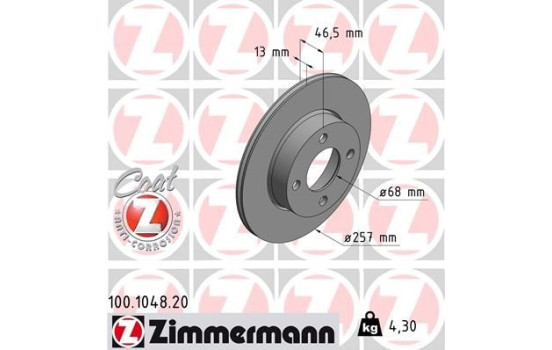 Disque de frein 100.1048.20 Zimmermann