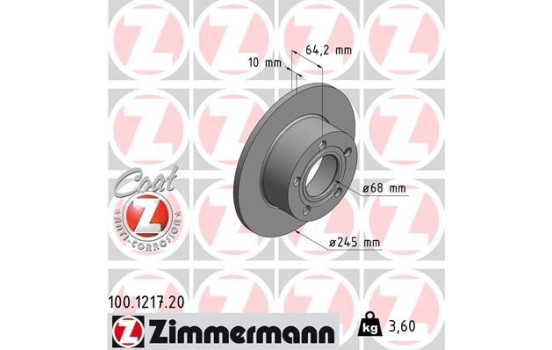 Disque de frein 100.1217.20 Zimmermann
