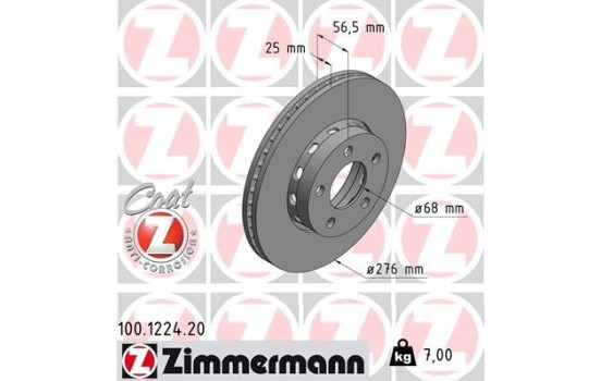Disque de frein 100.1224.20 Zimmermann