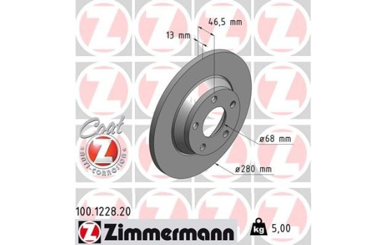 Disque de frein 100.1228.20 Zimmermann