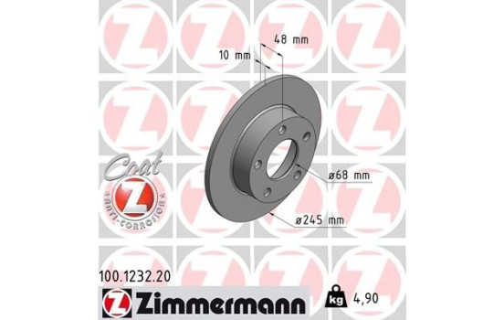 Disque de frein 100.1232.20 Zimmermann