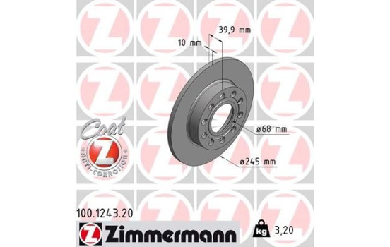 Disque de frein 100.1243.20 Zimmermann
