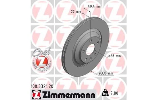 Disque de frein 100.3321.20 Zimmermann