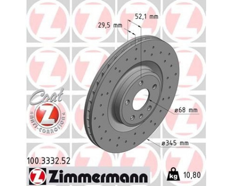 Disque de frein 100.3332.52 Zimmermann, Image 2