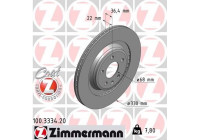 Disque de frein 100.3334.20 Zimmermann