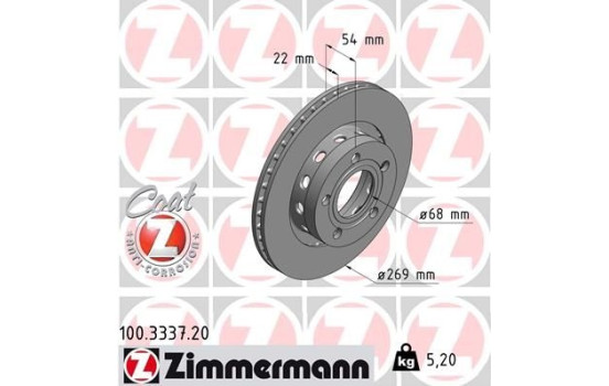 Disque de frein 100.3337.20 Zimmermann