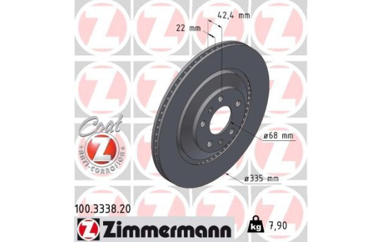 Disque de frein 100.3338.20 Zimmermann