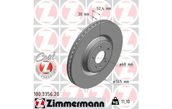 Disque de frein 100.3356.20 Zimmermann