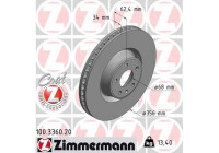 Disque de frein 100.3360.20 Zimmermann