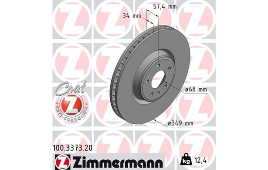 Disque de frein 100.3373.20 Zimmermann