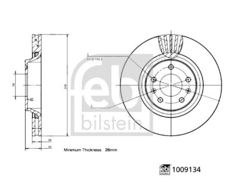 Disque de frein 1009134 FEBI