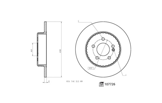 Disque de frein 107726 FEBI