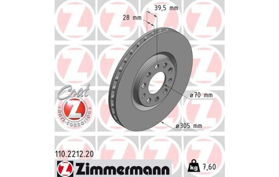 Disque de frein 110.2212.20 Zimmermann