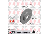 Disque de frein 110.2219.20 Zimmermann