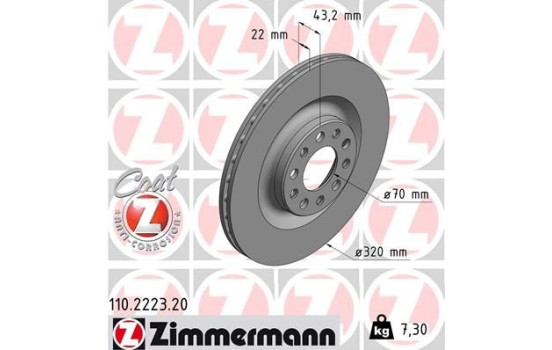 Disque de frein 110.2223.20 Zimmermann