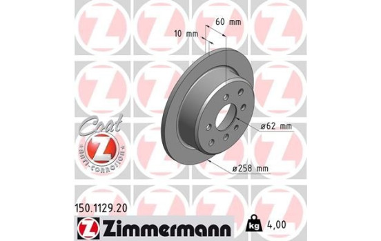 Disque de frein 150.1129.20 Zimmermann
