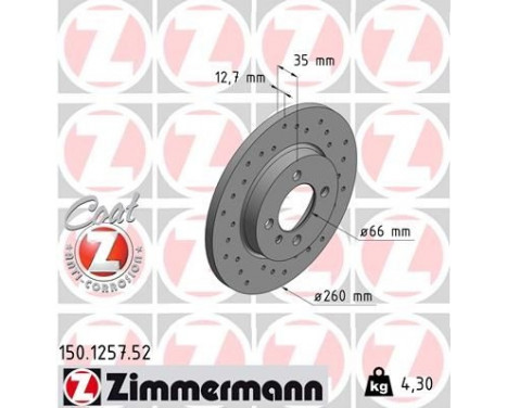 Disque de frein 150.1257.52 Zimmermann, Image 2