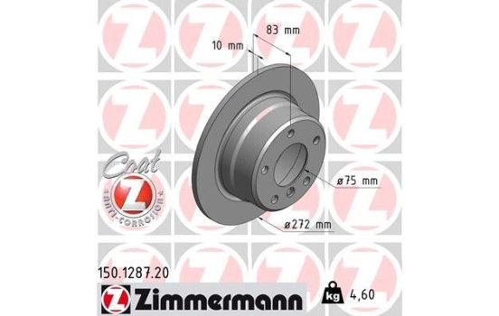 Disque de frein 150.1287.20 Zimmermann