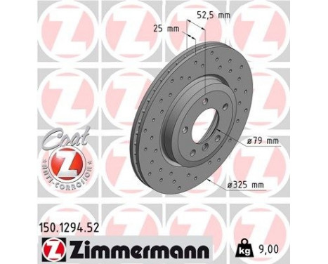 Disque de frein 150.1294.52 Zimmermann, Image 2