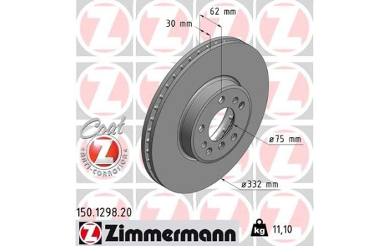 Disque de frein 150.1298.20 Zimmermann