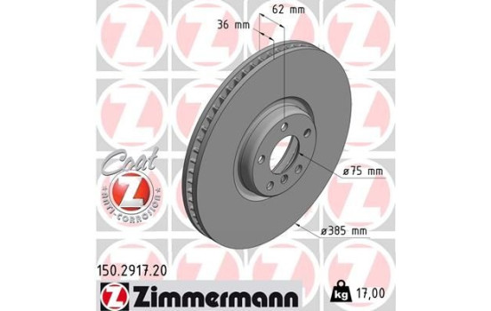 Disque de frein 150.2917.20 Zimmermann