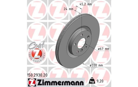 Disque de frein 150.2930.20 Zimmermann