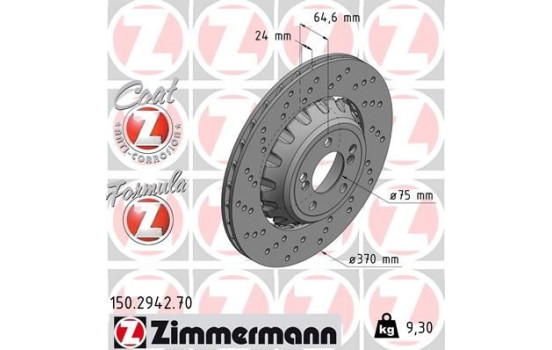 Disque de frein 150.2942.70 Zimmermann