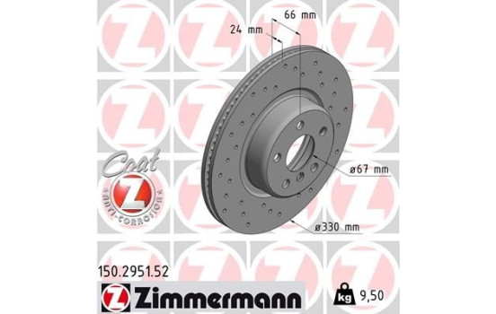 Disque de frein 150.2951.52 Zimmermann