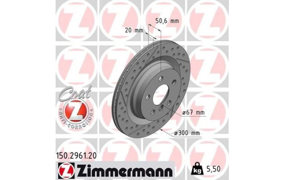 Disque de frein 150.2961.20 Zimmermann