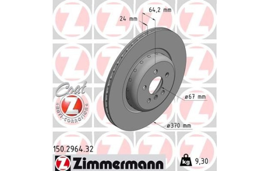 Disque de frein 150.2964.32 Zimmermann